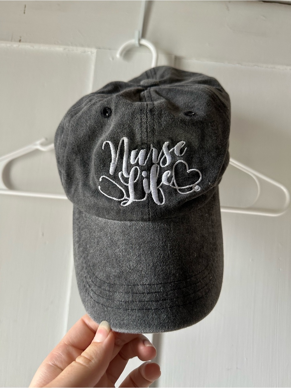 Nurse Life Embroidered Cap - Gray